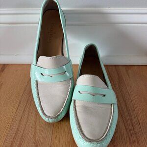 Cole Haan Vintage Monroe Penny Loafer Mint Green White Women's Size 5 1/2 C